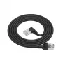 ACT Cable de red U/FTP CAT6A LSZH Slimline negro de 5 m con conectores macho RJ45, 90° acodado a la derecha a recto