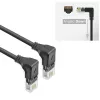 ACT Cable de red U/UTP CAT6A LSZH Slimline negro de 2 m con conectores macho RJ45, 90° acodado hacia abajo a 90° acodado hacia abajo