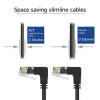 ACT Cable de red U/UTP CAT6A LSZH Slimline negro de 2 m con conectores macho RJ45, 90° acodado hacia abajo a 90° acodado hacia abajo