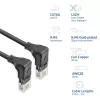 ACT Cable de red U/UTP CAT6A LSZH Slimline negro de 5 m con conectores macho RJ45, 90° acodado hacia abajo a 90° acodado hacia abajo