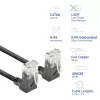 ACT Cable de red U/UTP CAT6A LSZH Slimline negro de 1 m con conectores macho RJ45, 90° acodado hacia arriba a 90° acodado hacia arriba