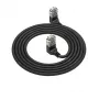 ACT Cable de red U/UTP CAT6A LSZH Slimline negro de 5 m con conectores macho RJ45, 90° acodado hacia arriba a 90° acodado hacia arriba