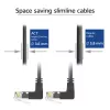 ACT Cable de red U/UTP CAT6A LSZH Slimline negro de 0,15 m con conectores macho RJ45, 90° acodado hacia arriba a 90° acodado hacia arriba