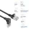 ACT Cable de red U/FTP CAT6A LSZH Slimline negro de 2 m con conectores macho RJ45, 90° acodado hacia abajo a recto