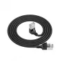 ACT Cable de red U/FTP CAT6A LSZH Slimline negro de 3 m con conectores macho RJ45, 90° acodado hacia abajo a recto