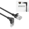 ACT Cable de red U/FTP CAT6A LSZH Slimline negro de 5 m con conectores macho RJ45, 90° acodado hacia abajo a recto