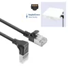 ACT Cable de red U/FTP CAT6A LSZH Slimline negro de 5 m con conectores macho RJ45, 90° acodado hacia abajo a recto