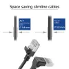ACT Cable de red U/FTP CAT6A LSZH Slimline negro de 5 m con conectores macho RJ45, 90° acodado hacia abajo a recto