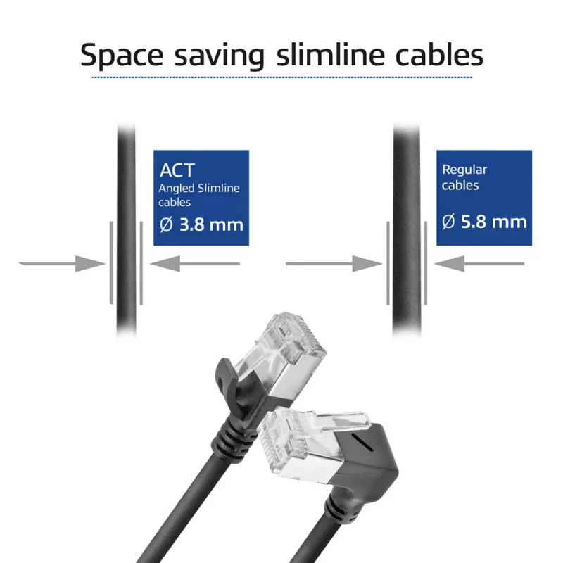 Cable de red ACT DA4901 Cat6a U/FTP (STP) negro 1 m con RJ-45 contactos dorados