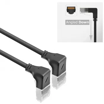 Cable de red ACT DA5930 Cat6a U/FTP (STP) negro 0,15 m con conectores RJ-45, contactos con baño de oro