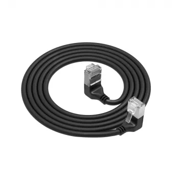 ACT DA7901 Cable de red Cat6a U/FTP (STP), RJ-45 a RJ-45, 1 m, negro, contactos dorados