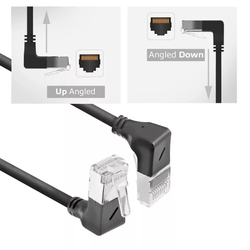 Cable de red ACT DA7903 Cat6a U/FTP (STP) negro, 3 m, RJ-45 a RJ-45, contactos dorados
