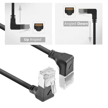 Cable de red ACT DA7952 Cat6a U/FTP (STP) negro 0,25 m con conectores RJ-45, contactos dorados