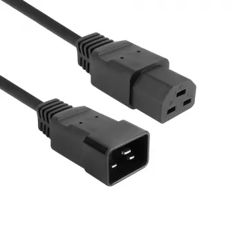 ACT Cable de alimentación C20–C21 IEC60320 negro 1,5 m, 16 A, 250 V