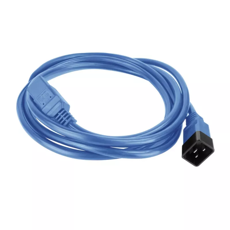 Cable de alimentación ACT C20–C21 IEC60320 azul 16A 250V 2,5m