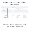ACT Cable de instalación premontado macizo S/FTP CAT6A B2ca PoE++ 100W azul de 85 metros, conector RJ45 macho – hembra