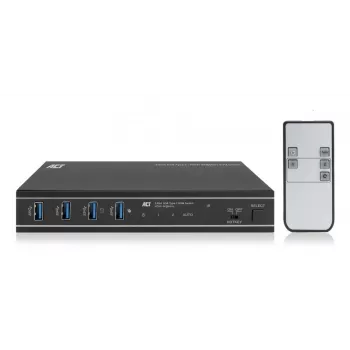 Switch KVM ACT 2 puertos USB-C/HDMI 4K@60Hz AC7922 con teclado/ratón USB, vídeo HDMI, 100W PD