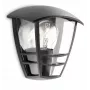 Lámpara de pared Philips myGarden Creek 60W E27 sin bombilla, aplique de exterior, negro, metal, IP44, jardín, terraza, II