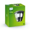 Lámpara de pared Philips myGarden Creek 60W E27 sin bombilla, aplique de exterior, negro, metal, IP44, jardín, terraza, II