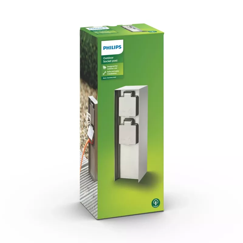Toma de exterior Philips myGarden 171084716 acero inoxidable IP44 50–60 Hz