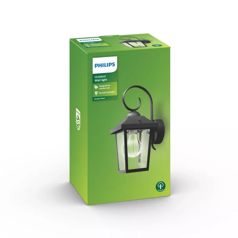 Aplique de exterior Philips myGarden Buzzard 60 W E27 negro aluminio (sin bombilla)