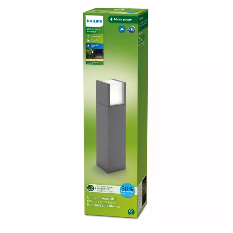 Lámpara de baliza/balizamiento de exterior Philips Arbour 3,8 W LED antracita, 220–240 V, carcasa de metal