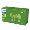 Bombilla LED Philips Classic equivalente a 60W, E27 clara blanco cálido, pack de 3, clase energética A