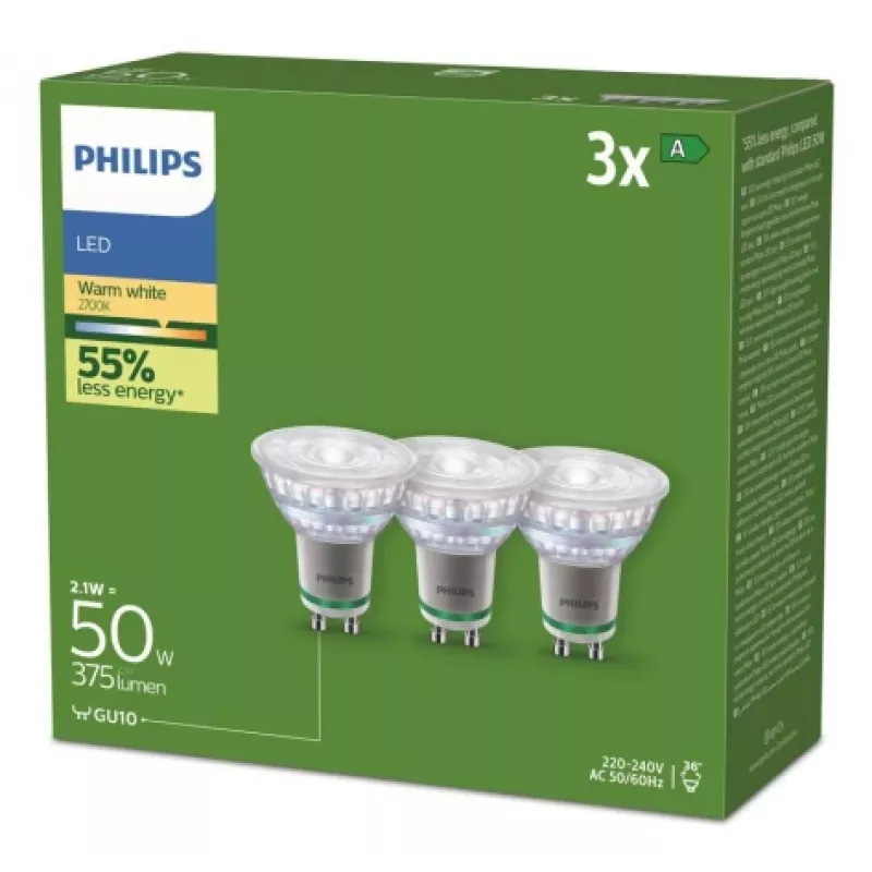 Bombilla LED Philips 929003634693 blanco cálido 2700 K 2,1 W GU10 A