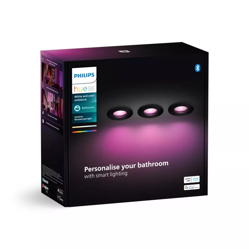 Philips Hue White and Colour Ambience Dreierpack Xamento foco empotrable