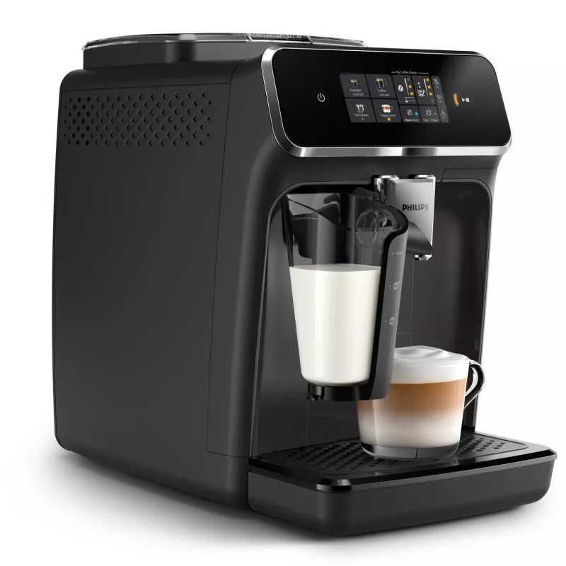 Cafetera espresso Philips EP2334/10 – superautomática, de sobremesa, molinillo cerámico integrado, depósito de leche, filtro AquaClean, pantalla táctil, negra
