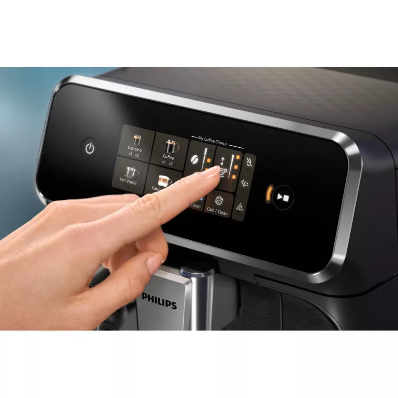 Cafetera espresso Philips EP2334/10 – superautomática, de sobremesa, molinillo cerámico integrado, depósito de leche, filtro AquaClean, pantalla táctil, negra