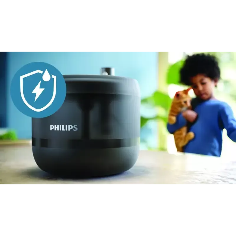 Fuente de agua automática para mascotas Philips serie 3000 PAW3210/02, 2,2 L, USB/AC, negra, plástico