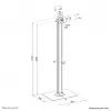 Soporte de suelo para tablet Neomounts FL15-627BL1 — universal, con cerradura, carga máx. 3 kg, negro