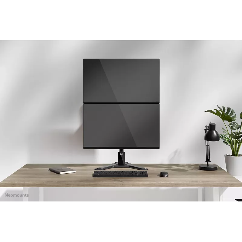 Soporte dual para monitor Neomounts DS45-600BL2V para 2 pantallas de 10–32 pulgadas, VESA 75x75–100x100, carga máx. 9 kg, de pie, negro