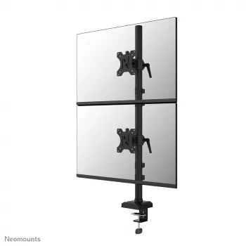 Brazo dual para monitor Neomounts DS60-600BL2V de 10-32 pulgadas, pinza/pasacables de mesa, 9 kg, 25,4 cm (10 pulgadas), 81,3 cm (32 pulgadas), 100 x 100 mm, negro