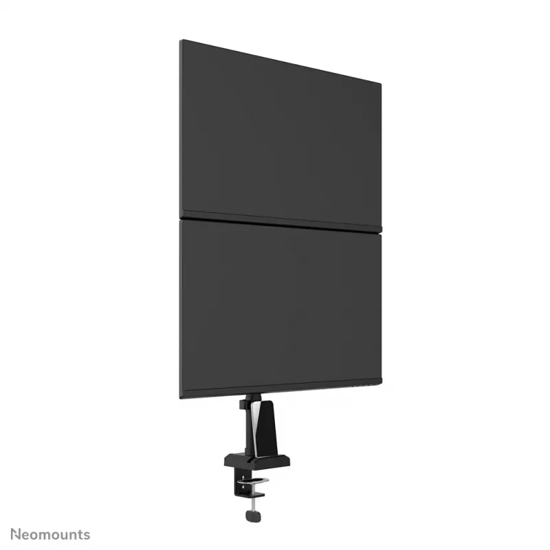 Brazo dual para monitor Neomounts DS60-600BL2V de 10-32 pulgadas, pinza/pasacables de mesa, 9 kg, 25,4 cm (10 pulgadas), 81,3 cm (32 pulgadas), 100 x 100 mm, negro