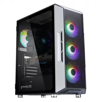 Caja de ordenador Zalman I3 Neo ATX Mid Tower PC con frontal de malla para una refrigeración eficiente 3 ventiladores preinstalados Midi Tower negra