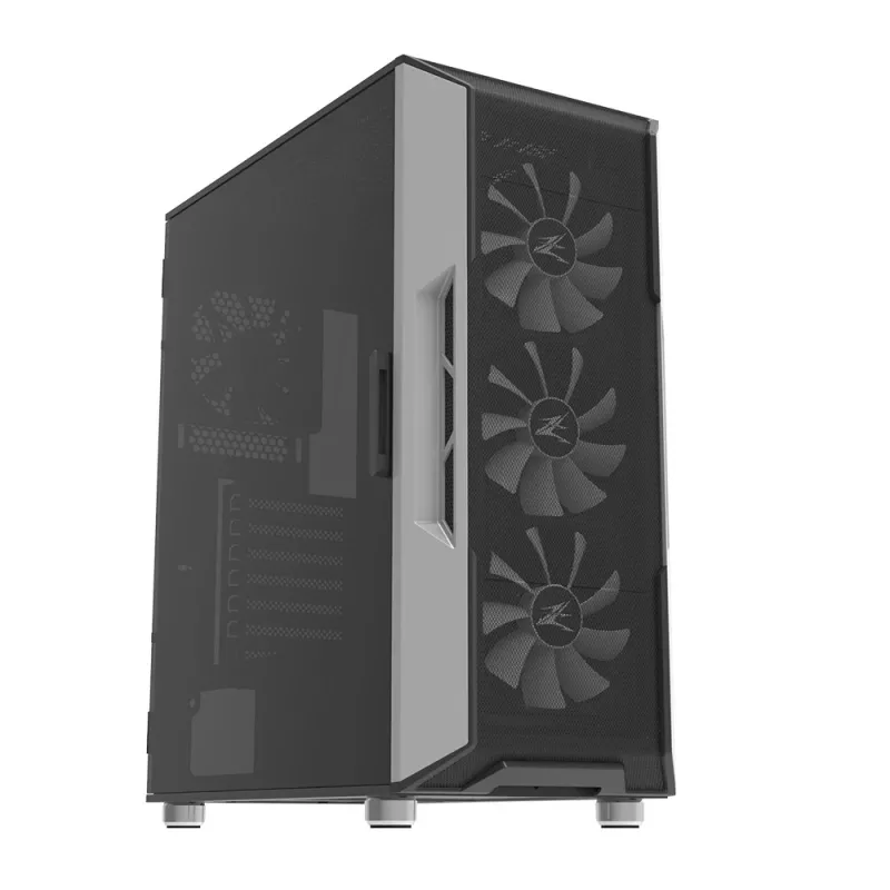 Caja de ordenador Zalman I3 Neo ATX Mid Tower PC con frontal de malla para una refrigeración eficiente 3 ventiladores preinstalados Midi Tower negra