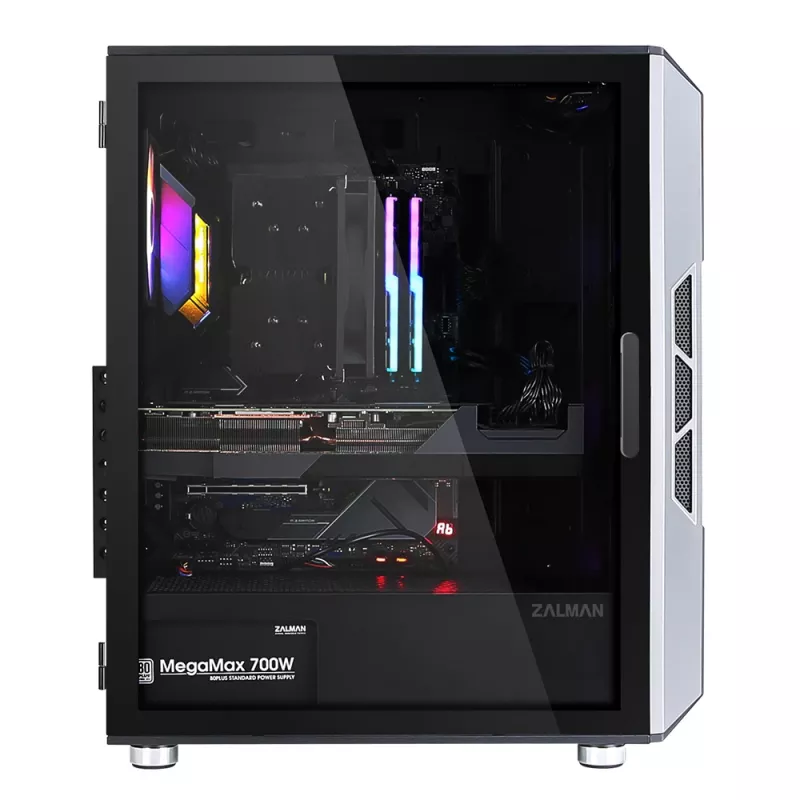 Caja de ordenador Zalman I3 Neo ATX Mid Tower PC con frontal de malla para una refrigeración eficiente 3 ventiladores preinstalados Midi Tower negra