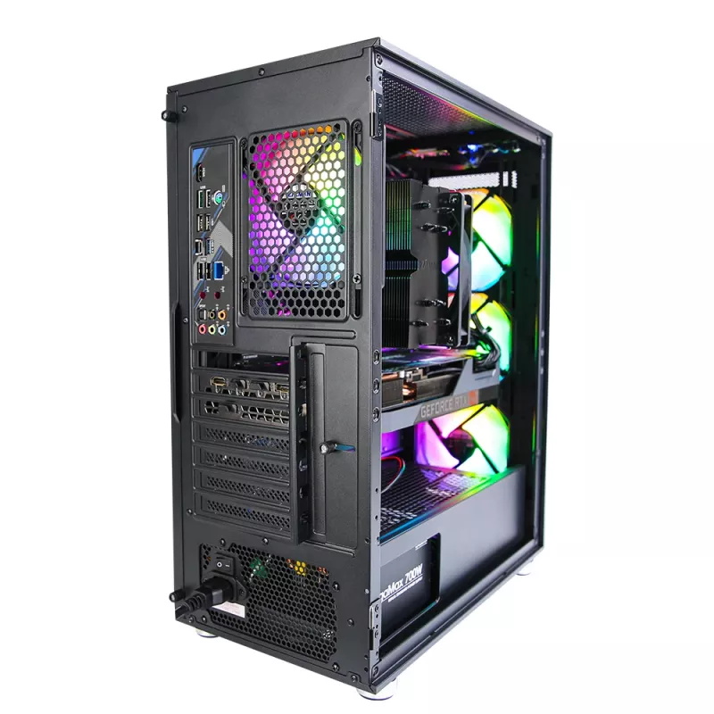 Caja de ordenador Zalman I3 Neo ATX Mid Tower PC con frontal de malla para una refrigeración eficiente 3 ventiladores preinstalados Midi Tower negra