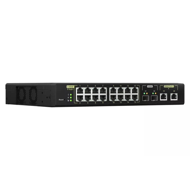 QNAP QSW-M2116P-2T2S Switch de red gestionado L2 2.5G Ethernet Power over Ethernet (PoE) Negro