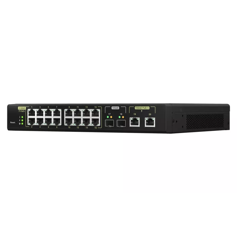 QNAP QSW-M2116P-2T2S Switch de red gestionado L2 2.5G Ethernet Power over Ethernet (PoE) Negro