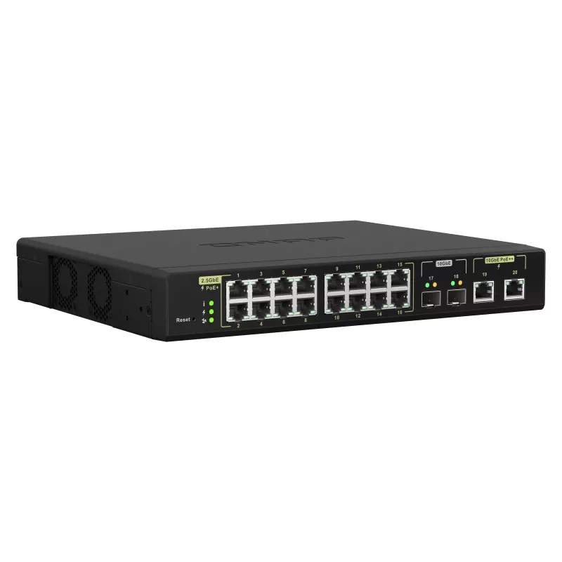 QNAP QSW-M2116P-2T2S Switch de red gestionado L2 2.5G Ethernet Power over Ethernet (PoE) Negro