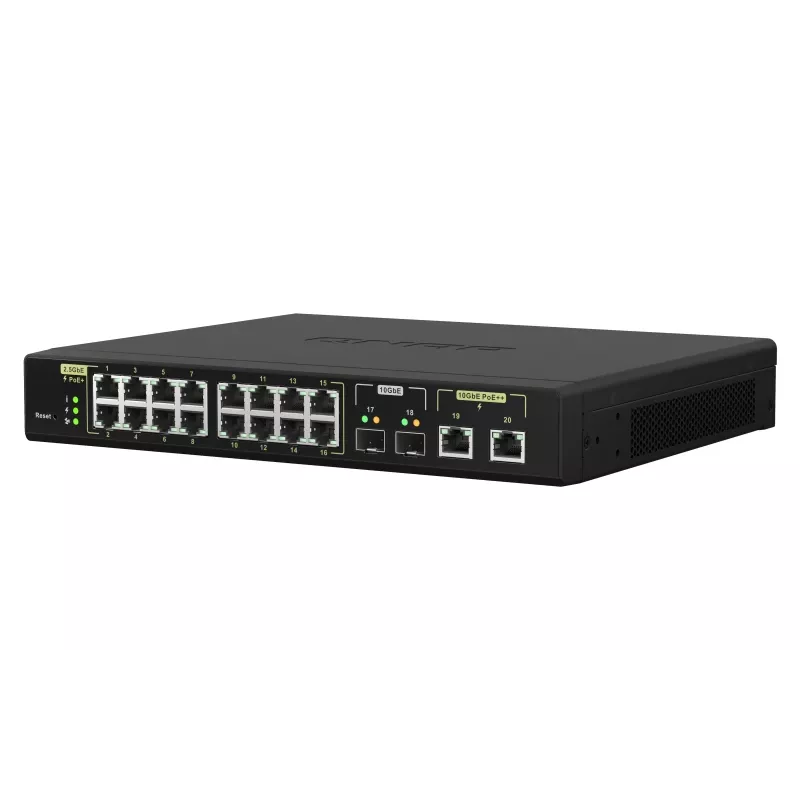 QNAP QSW-M2116P-2T2S Switch de red gestionado L2 2.5G Ethernet Power over Ethernet (PoE) Negro