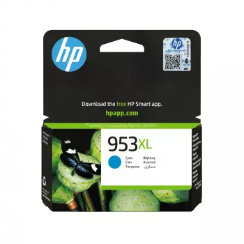 HP 953XL Alto rendimiento Cian Cartucho de tinta original, Cian, 1 ud., 1450 páginas