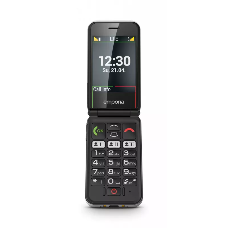 Emporia SIMPLICITYglam.4G 7,11 cm (2,8 inch) 106 g Negro Teléfono para mayores