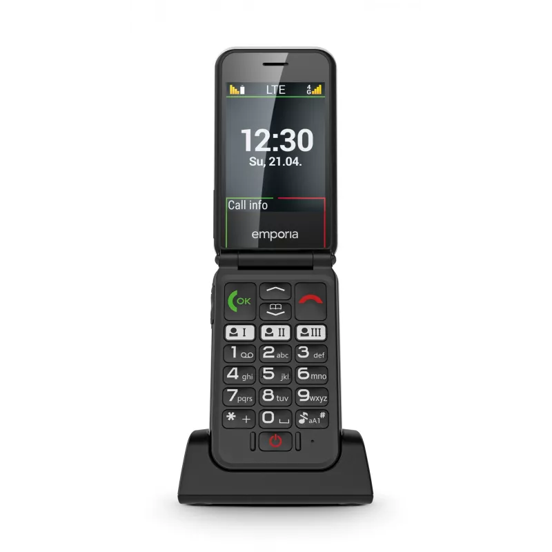 Emporia SIMPLICITYglam.4G 7,11 cm (2,8 inch) 106 g Negro Teléfono para mayores