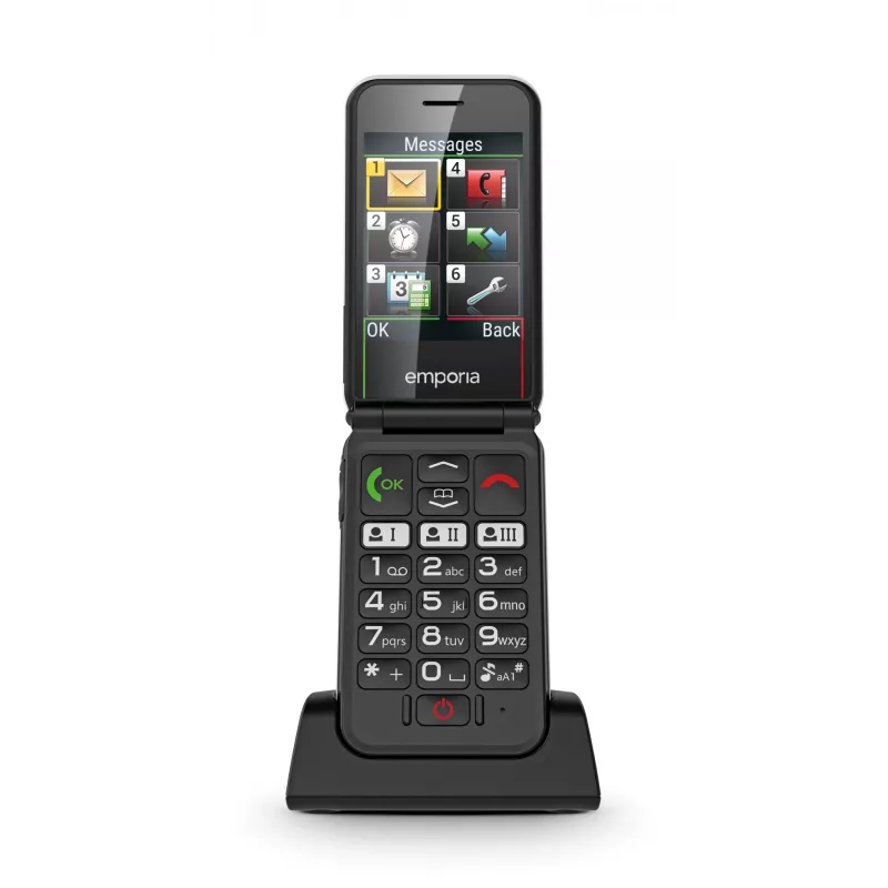 Emporia SIMPLICITYglam.4G 7,11 cm (2,8 inch) 106 g Negro Teléfono para mayores