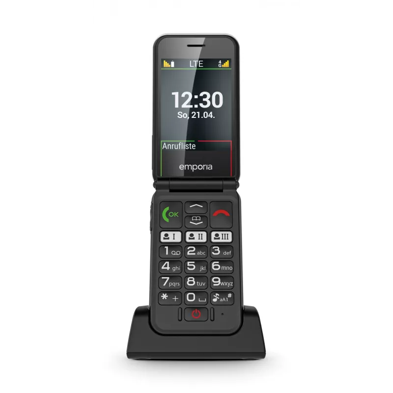 Emporia SIMPLICITYglam.4G 7,11 cm (2,8 inch) 106 g Negro Teléfono para mayores
