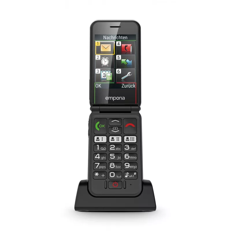 Emporia SIMPLICITYglam.4G 7,11 cm (2,8 inch) 106 g Negro Teléfono para mayores